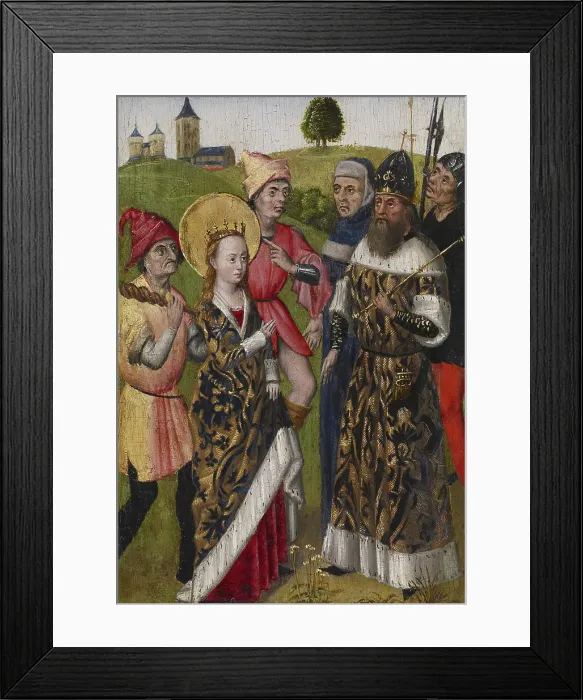 Framed Print : Saint Catherine Confronting the Emperor, c1480. Creator: Unknown Framed Print : Saint Catherine Confronting the Emperor, c1480. Creator: Unknown