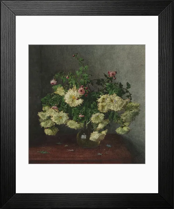 Framed Print : Bouquet of White Chrysanthemums and Michaelmas Daisies, 1862. Creator: Leon Bonvin Framed Print : Bouquet of White Chrysanthemums and Michaelmas Daisies, 1862. Creator: Leon Bonvin