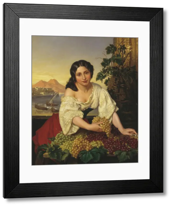 Framed Print : Italian Fruit Seller, 1865. Creator: Carl Gustaf Plagemann Framed Print : Italian Fruit Seller, 1865. Creator: Carl Gustaf Plagemann