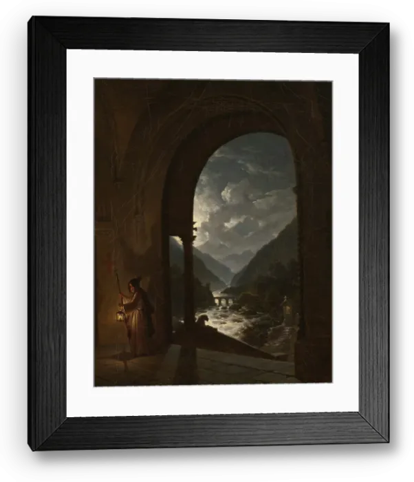 Framed Print : Moonlit Rapids, 1847. Creator: Carl Gustaf Plagemann Framed Print : Moonlit Rapids, 1847. Creator: Carl Gustaf Plagemann