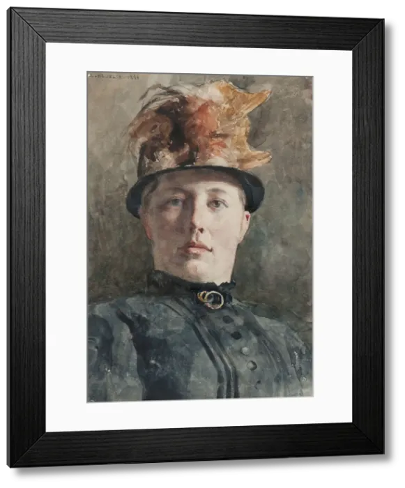 Framed Print : Possibly Wilhelmina (Mina) Carlson (1857-1943), nee Bredberg, artist. Creator: Carl Axel Hedelin Framed Print : Possibly Wilhelmina (Mina) Carlson (1857-1943), nee Bredberg, artist. Creator: Carl Axel Hedelin