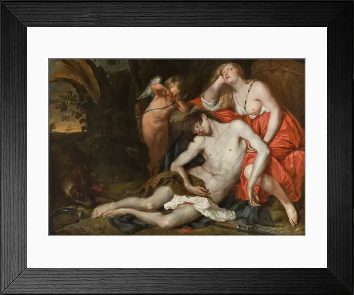 Framed Print : Venus Bewailing the Death of Adonis, mid-17th century. Creator: Workshop of Thomas Willeboirts Bosschaert Framed Print : Venus Bewailing the Death of Adonis, mid-17th century. Creator: Workshop of Thomas Willeboirts Bosschaert