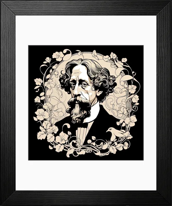 Framed Print : AI IMAGE - Illustration of Charles Dickens, 19th century, (2023). Creator: Heritage Images Framed Print : AI IMAGE - Illustration of Charles Dickens, 19th century, (2023). Creator: Heritage Images