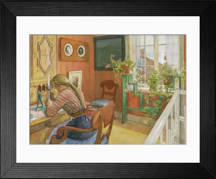 Framed Print : Letter-Writing, 1912. Creator: Carl Larsson Framed Print : Letter-Writing, 1912. Creator: Carl Larsson