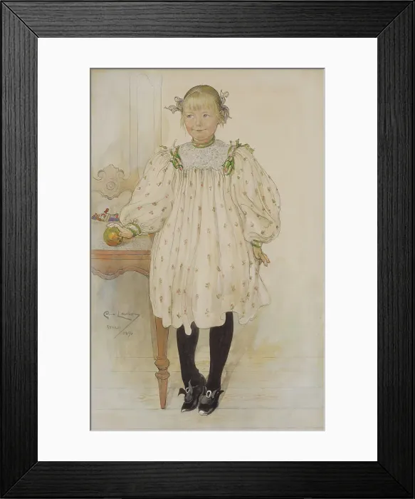 Framed Print : Martha Winslow as a Girl, 1896. Creator: Carl Larsson Framed Print : Martha Winslow as a Girl, 1896. Creator: Carl Larsson
