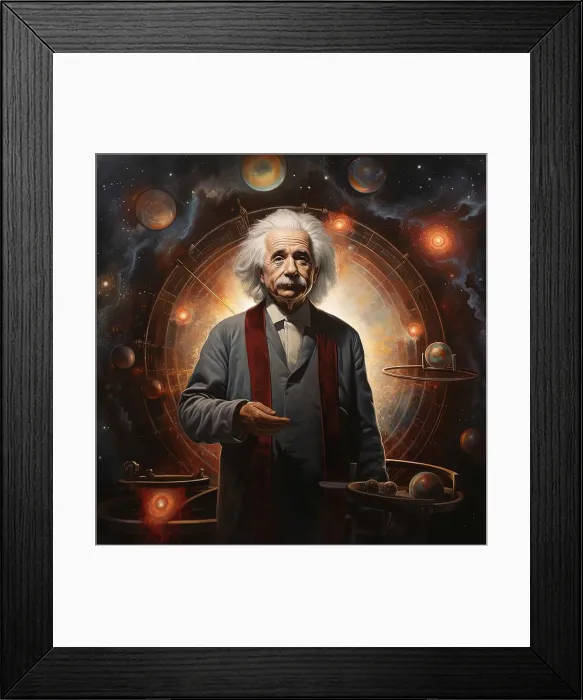 Framed Print : AI IMAGE - Portrait of Albert Einstein, 1950s, (2023). Creator: Heritage Images Framed Print : AI IMAGE - Portrait of Albert Einstein, 1950s, (2023). Creator: Heritage Images