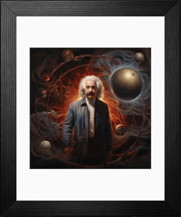 Framed Print : AI IMAGE - Portrait of Albert Einstein, 1950s, (2023). Creator: Heritage Images Framed Print : AI IMAGE - Portrait of Albert Einstein, 1950s, (2023). Creator: Heritage Images