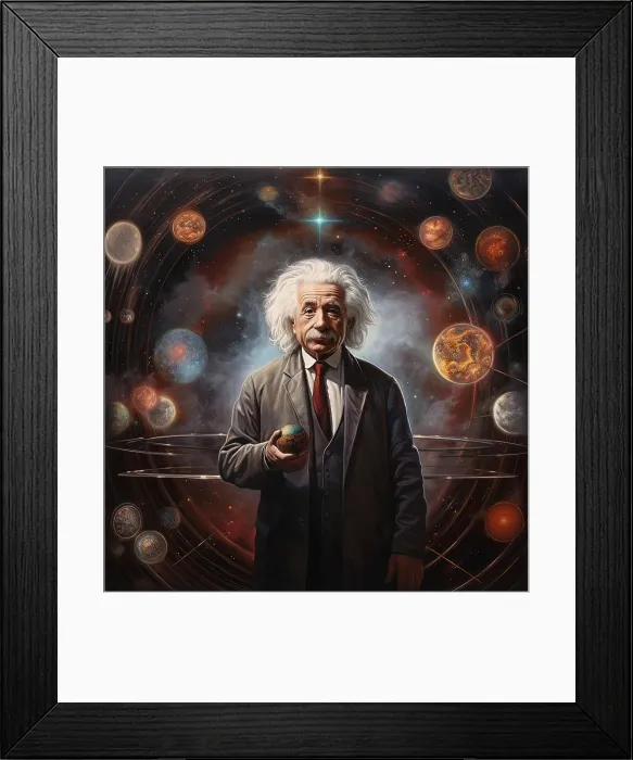 Framed Print : AI IMAGE - Portrait of Albert Einstein, 1950s, (2023). Creator: Heritage Images Framed Print : AI IMAGE - Portrait of Albert Einstein, 1950s, (2023). Creator: Heritage Images