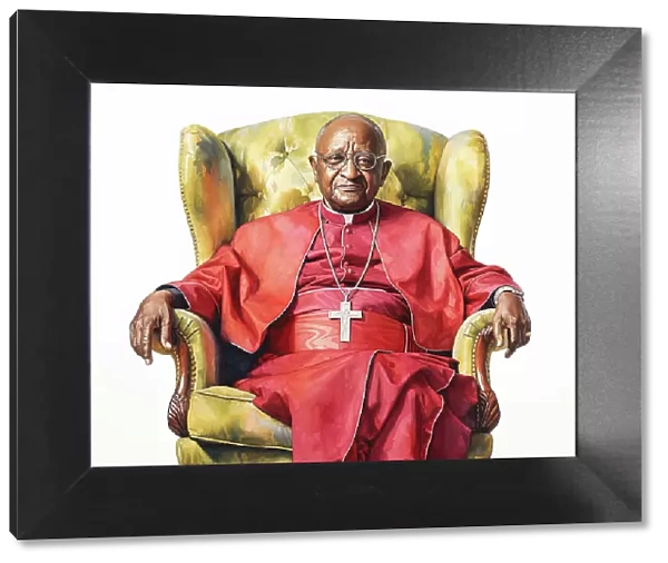 AI IMAGE - Portrait of Archbishop Desmond Tutu, 2020s, (2023). Creator: Heritage Images