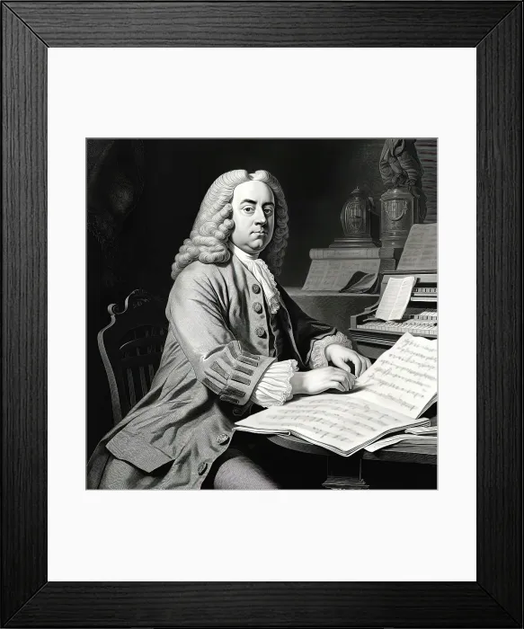 Framed Print : AI IMAGE - Portrait of Handel, 18th century, (2023). Creator: Heritage Images Framed Print : AI IMAGE - Portrait of Handel, 18th century, (2023). Creator: Heritage Images