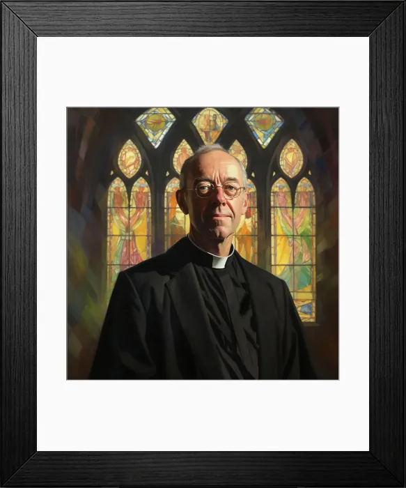 Framed Print : AI IMAGE - Portrait of Justin Welby, Archbishop of Canterbury, 2023. Creator: Heritage Images Framed Print : AI IMAGE - Portrait of Justin Welby, Archbishop of Canterbury, 2023. Creator: Heritage Images