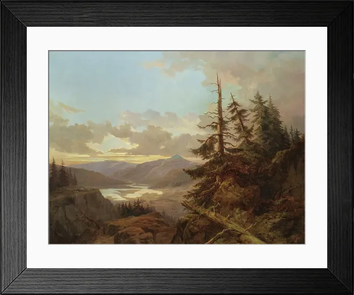 Framed Print : Norwegian Landscape in the Light of Early Morning. Creator: Charles XV, King of Sweden Framed Print : Norwegian Landscape in the Light of Early Morning. Creator: Charles XV, King of Sweden