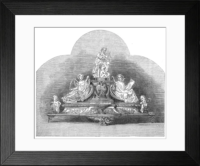 Framed Print : Silver inkstand recently presented to Mr. Costa, 1860. Creator: Unknown Framed Print : Silver inkstand recently presented to Mr. Costa, 1860. Creator: Unknown
