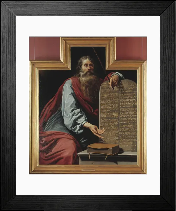 Framed Print : Moses with the Tablets of the Law. Creator: Claude Vignon Framed Print : Moses with the Tablets of the Law. Creator: Claude Vignon