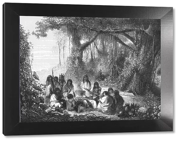 Upper Amazons - Indians Dining; The Fresh-water Turtle of the Amazons, 1875. Creator: Unknown
