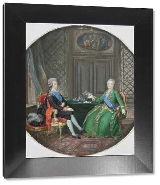 King Gustavus III and Catherine II of Russia in Fredrikshavn 1783, 1784. Creator: Cornelius Hoyer