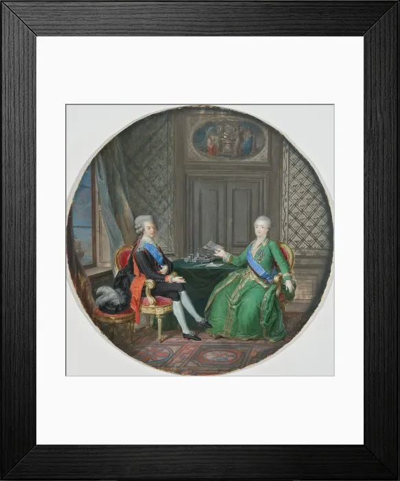 Framed Print : King Gustavus III and Catherine II of Russia in Fredrikshavn 1783, 1784. Creator: Cornelius Hoyer Framed Print : King Gustavus III and Catherine II of Russia in Fredrikshavn 1783, 1784. Creator: Cornelius Hoyer