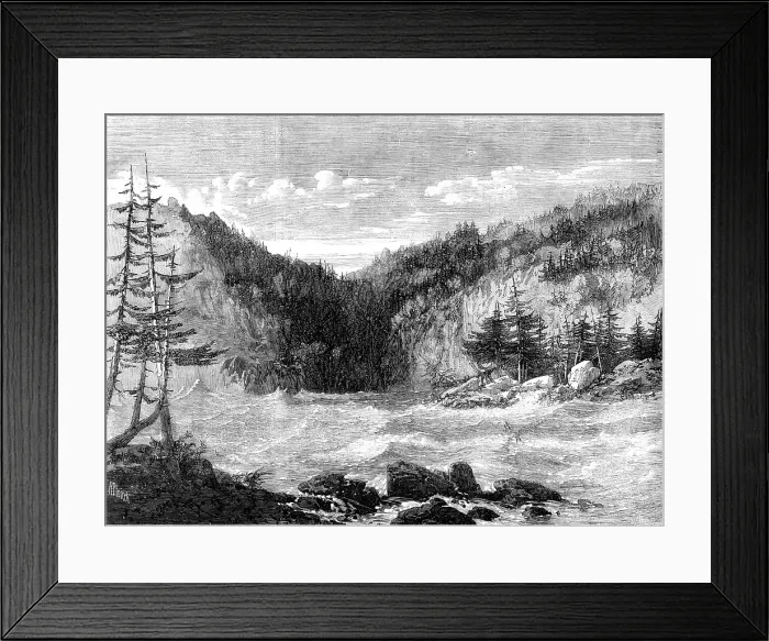 Framed Print : The Niagara above the Falls - by our special artist G. H. Andrews, 1860. Creator: Richard Principal Leitch Framed Print : The Niagara above the Falls - by our special artist G. H. Andrews, 1860. Creator: Richard Principal Leitch