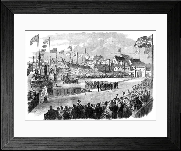 Framed Print : The Prince of Wales landing at St. John, New Brunswick... 1860. Creator: Unknown Framed Print : The Prince of Wales landing at St. John, New Brunswick... 1860. Creator: Unknown