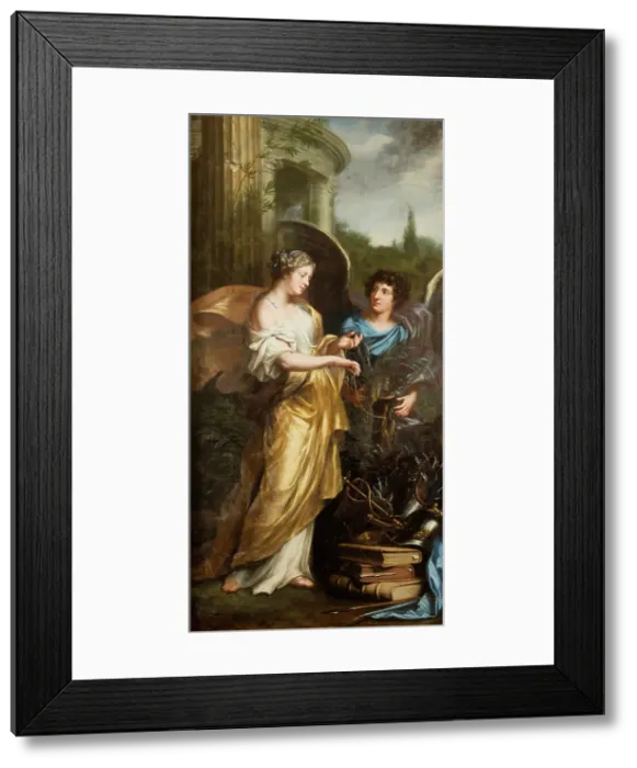 Framed Print : King Charles XI's upbringing. Allegory, 1668. Creator: David Klocker Ehrenstrahl