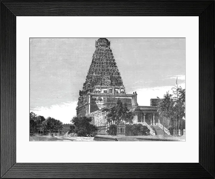 Framed Print : The Great Entrance Gate of the Pagoda of Tanjore; Notes on the Ancient Temples of India, 1875. Creator: Unknown
