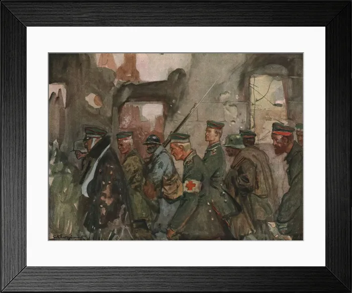 Framed Print : Six Mois Dans la Somme; Prisonniers allemands (septembre 1916), 1916. Creator: Charles Hoffbauer Framed Print : Six Mois Dans la Somme; Prisonniers allemands (septembre 1916), 1916. Creator: Charles Hoffbauer