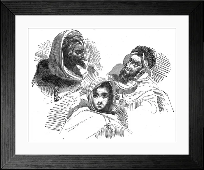 Framed Print : Moorish Types; A Ride to Gebel-Mousa, in North-Western Barbary, 1875. Creator: Trorey Blackmore Framed Print : Moorish Types; A Ride to Gebel-Mousa, in North-Western Barbary, 1875. Creator: Trorey Blackmore
