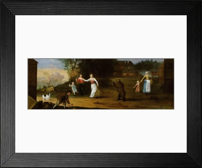 Framed Print : Landscape with dancing bear, 1682. Creator: Ulrika Eleonora of Denmark Framed Print : Landscape with dancing bear, 1682. Creator: Ulrika Eleonora of Denmark