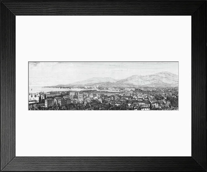Framed Print : Panorama of Spezia; The Gulf of Spezia, 1875. Creator: Unknown Framed Print : Panorama of Spezia; The Gulf of Spezia, 1875. Creator: Unknown