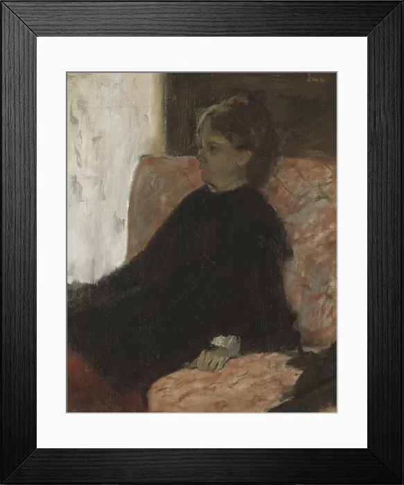Framed Print : Lady in Black, c1860s. Creator: Edgar Degas Framed Print : Lady in Black, c1860s. Creator: Edgar Degas