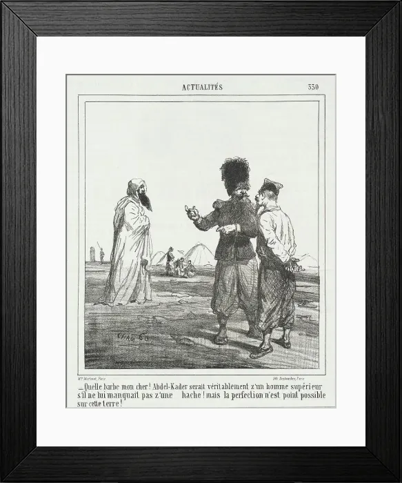 Framed Print : Quelle barbe mon cher! Abdel Kader serait véritablement z'un homme supérieur s'il ne lui... 1865. Creator: Cham Framed Print : Quelle barbe mon cher! Abdel Kader serait véritablement z'un homme supérieur s'il ne lui... 1865. Creator: Cham