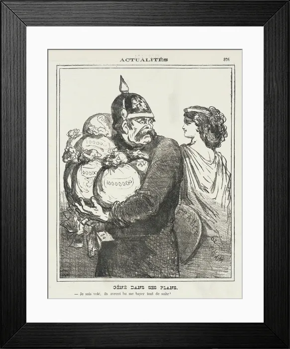 Framed Print : Gêné dans ses plans. Je suis volé, ils aurent bu me bayer tout de suite!, 1871. Creator: Cham Framed Print : Gêné dans ses plans. Je suis volé, ils aurent bu me bayer tout de suite!, 1871. Creator: Cham