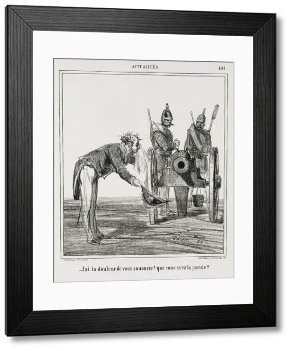 Framed Print : J'ai la douleur de vous announcer! Que vous avez la parole!, 1866. Creator: Cham Framed Print : J'ai la douleur de vous announcer! Que vous avez la parole!, 1866. Creator: Cham