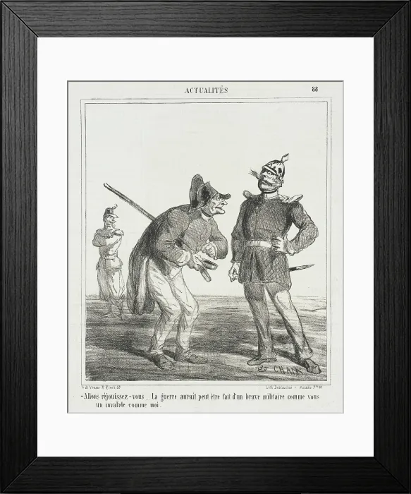 Framed Print : Allons réjouissez-vous...la guerre aurait peut-être fait d'un brave militaire comme vous... 1867. Creator: Cham Framed Print : Allons réjouissez-vous...la guerre aurait peut-être fait d'un brave militaire comme vous... 1867. Creator: Cham