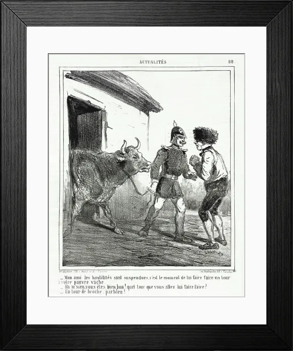 Framed Print : Mon ami, les hostilités sont suspendues, c'est le moment de lui faire faire un tour à votre... 1865 Creator: Cham Framed Print : Mon ami, les hostilités sont suspendues, c'est le moment de lui faire faire un tour à votre... 1865 Creator: Cham