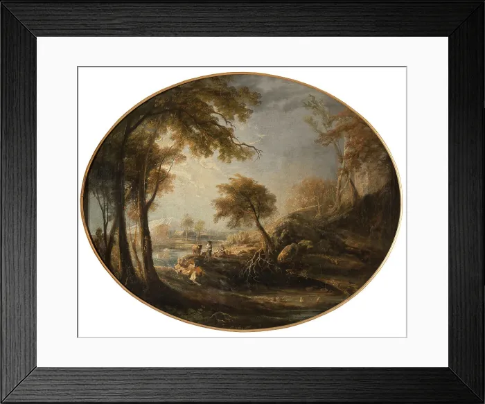 Framed Print : Landscape with Rustics and Cattle, 1768. Creator: Elias Martin Framed Print : Landscape with Rustics and Cattle, 1768. Creator: Elias Martin