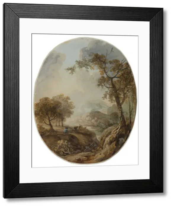 Framed Print : Landscape with shepherd. Creator: Elias Martin Framed Print : Landscape with shepherd. Creator: Elias Martin