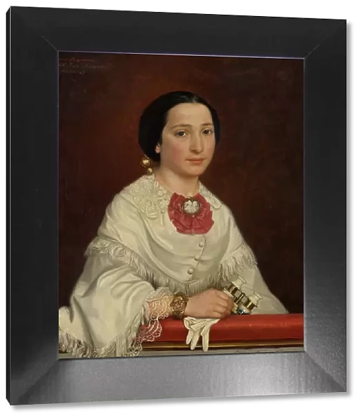 Maria Ricci, married to the artist Carl Gustaf Plagemann, 1850s. Creator: Emma Ekwall