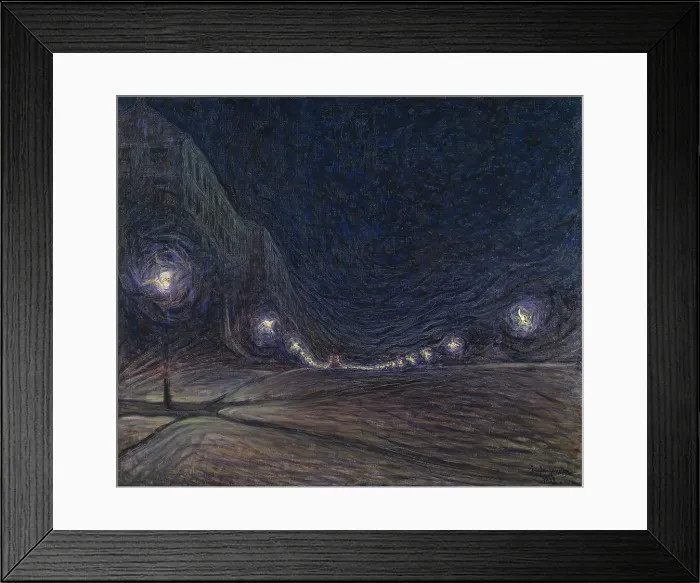 Framed Print : Hornsgatan by Night, 1902. Creator: Eugène Jansson Framed Print : Hornsgatan by Night, 1902. Creator: Eugène Jansson