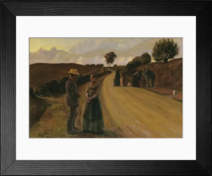 Framed Print : Evening Meeting on a Road, 1889. Creator: Fritz Syberg Framed Print : Evening Meeting on a Road, 1889. Creator: Fritz Syberg