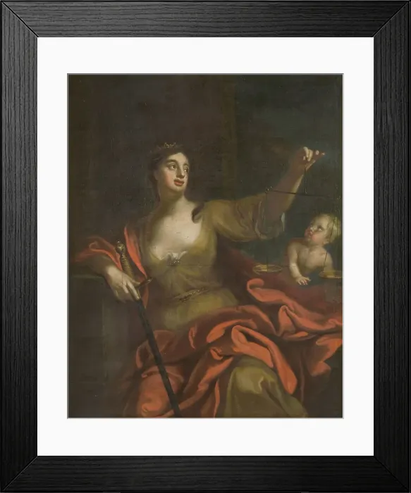 Framed Print : Justitia and Aequitas, early-mid 18th century. Creator: Georg Engelhard Schroder Framed Print : Justitia and Aequitas, early-mid 18th century. Creator: Georg Engelhard Schroder