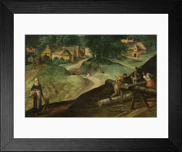 Framed Print : Landscape with Men Sawing Timber. Creator: Gillis Mostaert Framed Print : Landscape with Men Sawing Timber. Creator: Gillis Mostaert