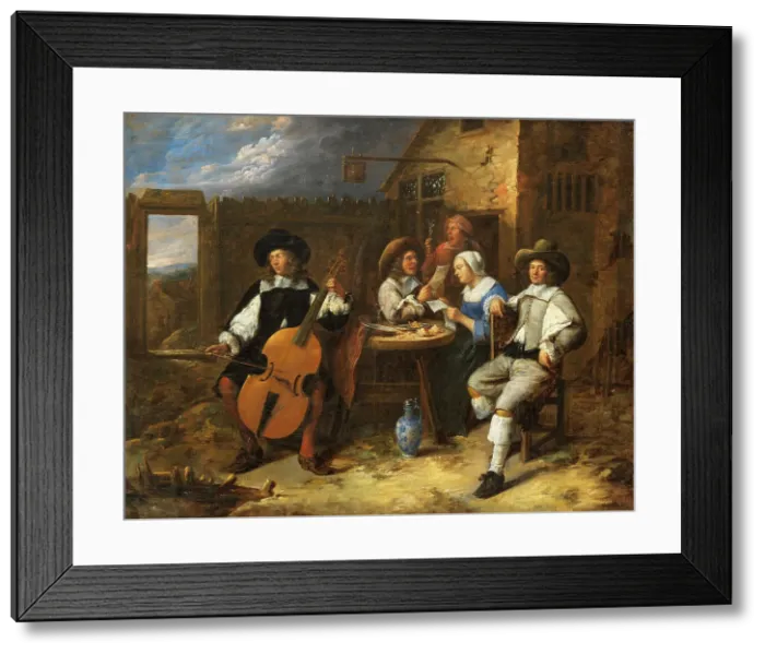 Framed Print : Music-Making Company, from c.1655 until 1660. Creator: Gillis van Tilborgh the Younger Framed Print : Music-Making Company, from c.1655 until 1660. Creator: Gillis van Tilborgh the Younger