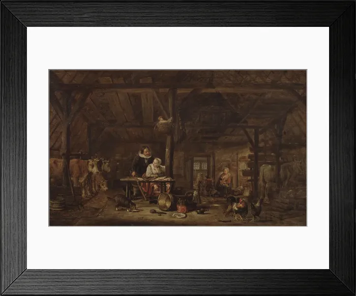 Framed Print : Stable interior. Creator: Govert Dircksz. Camphuysen Framed Print : Stable interior. Creator: Govert Dircksz. Camphuysen
