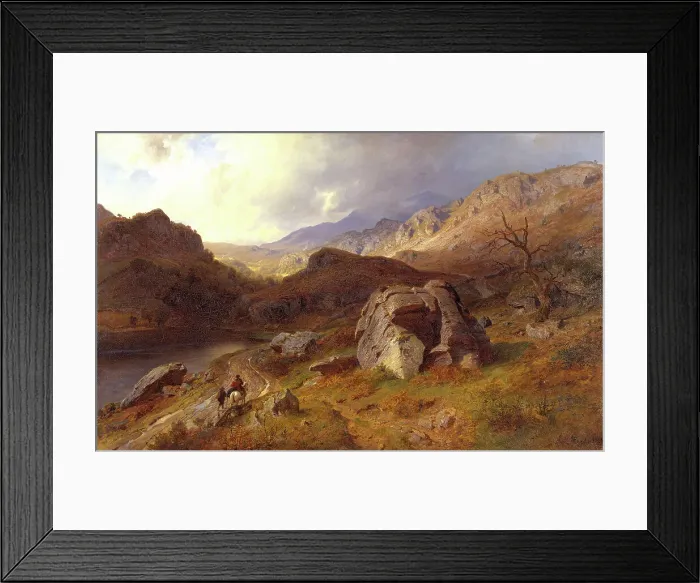 Framed Print : Lledr Valley in Wales, 1864. Creator: Hans Gude Framed Print : Lledr Valley in Wales, 1864. Creator: Hans Gude