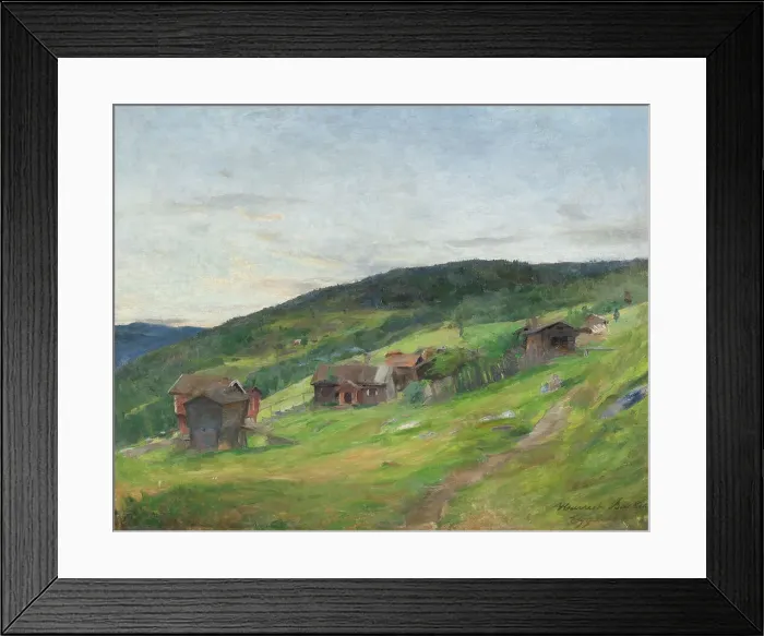 Framed Print : Landscape, Eggedal, 1888. Creator: Harriet Backer Framed Print : Landscape, Eggedal, 1888. Creator: Harriet Backer