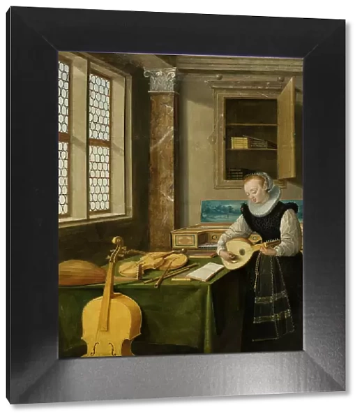 Lady Playing the Lute, c17th century. Creator: Hendrik van Steenwyck