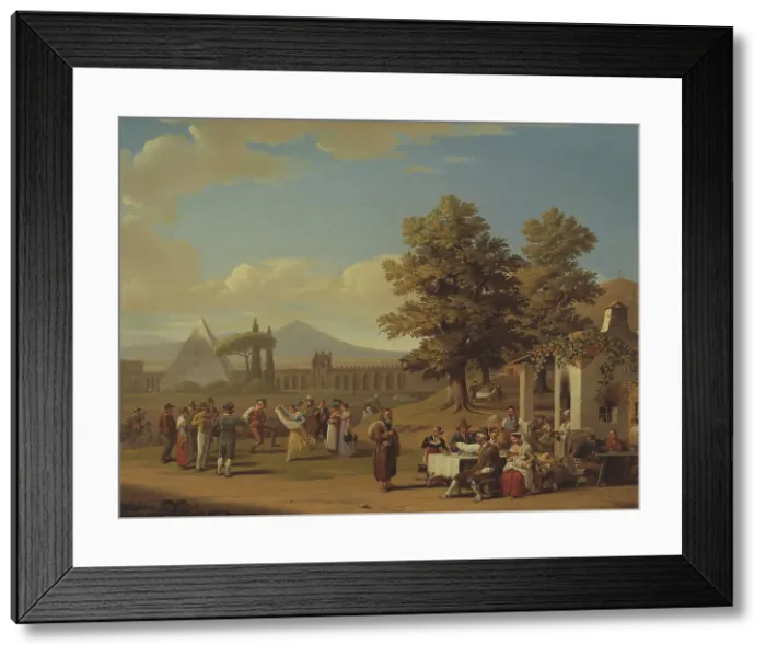 Framed Print : Italian Harvest Festival at Monte Testaccio near Rome, 1825. Creator: Carl Gustaf Hjalmar Mörner Framed Print : Italian Harvest Festival at Monte Testaccio near Rome, 1825. Creator: Carl Gustaf Hjalmar Mörner