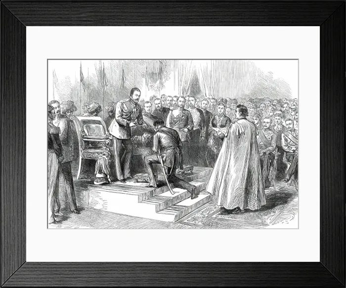Framed Print : The Prince of Wales in India: Chapter of the Star of India at Allahabad...1876. Creator: Unknown Framed Print : The Prince of Wales in India: Chapter of the Star of India at Allahabad...1876. Creator: Unknown