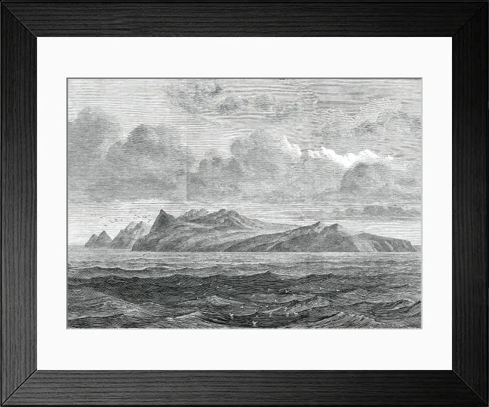 Framed Print : Hog Island (one of the Crozet Group), from sketches by Captain Ashby...1876. Creator: Unknown Framed Print : Hog Island (one of the Crozet Group), from sketches by Captain Ashby...1876. Creator: Unknown